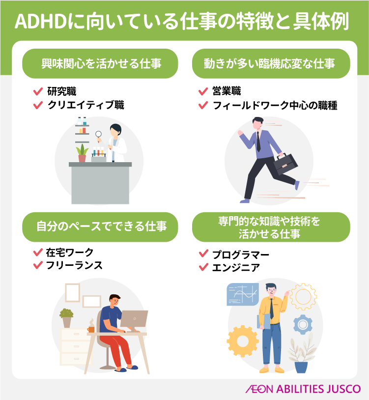 ADHDに向いている仕事の特徴と具体例