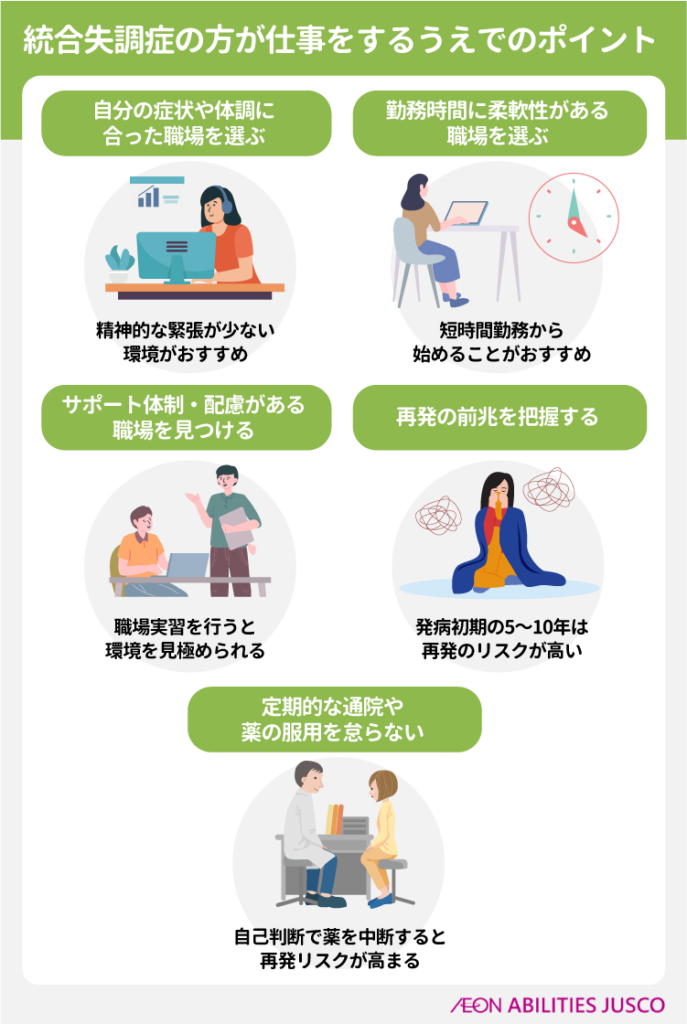 統合失調症の方が仕事をするうえでのポイント